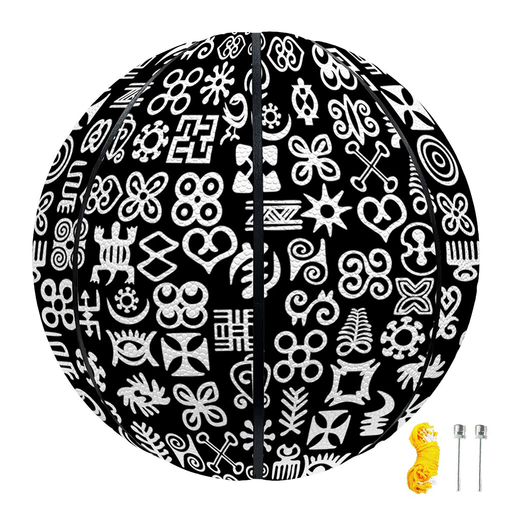 White And Black Adinkra Symbols Print Basketball