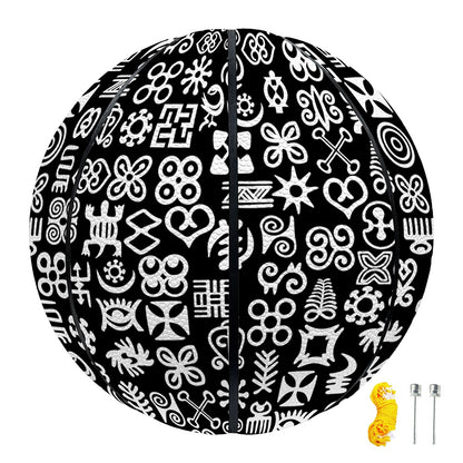 White And Black Adinkra Symbols Print Basketball