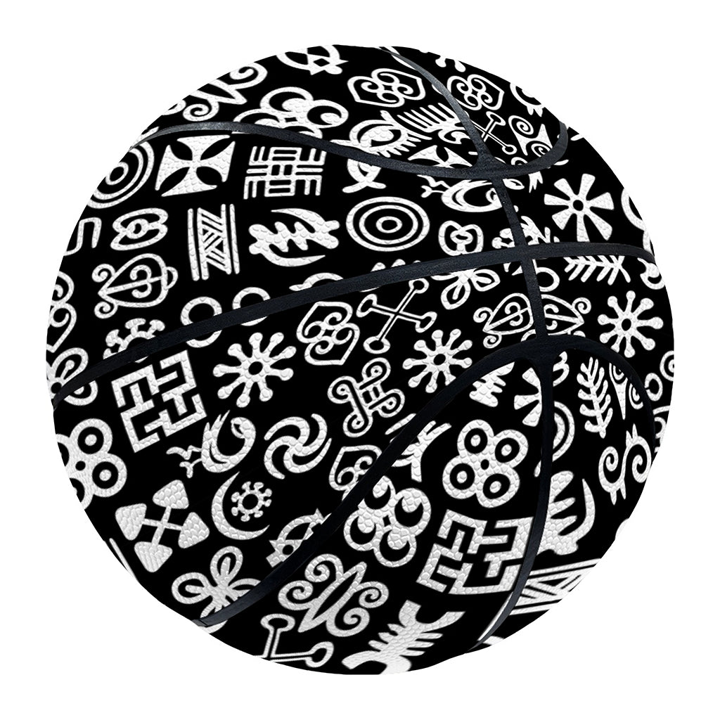 White And Black Adinkra Symbols Print Basketball