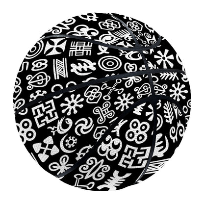 White And Black Adinkra Symbols Print Basketball