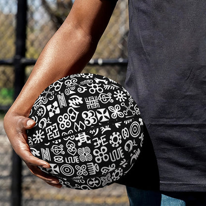 White And Black Adinkra Symbols Print Basketball