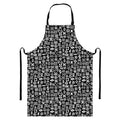 White And Black Adinkra Symbols Print Bib Apron With Pocket