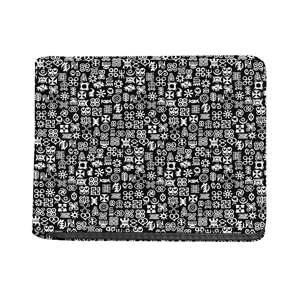 White And Black Adinkra Symbols Print Bifold Wallet