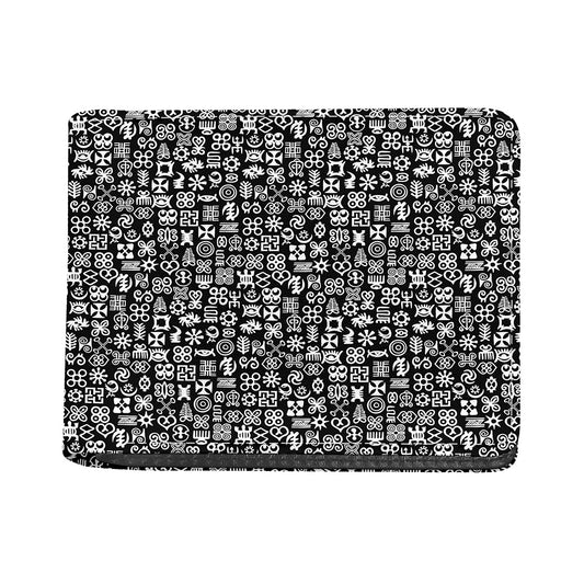 White And Black Adinkra Symbols Print Bifold Wallet