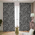 White And Black Adinkra Symbols Print Dimout Pencil Pleat Curtains