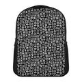 White And Black Adinkra Symbols Print Casual Backpack