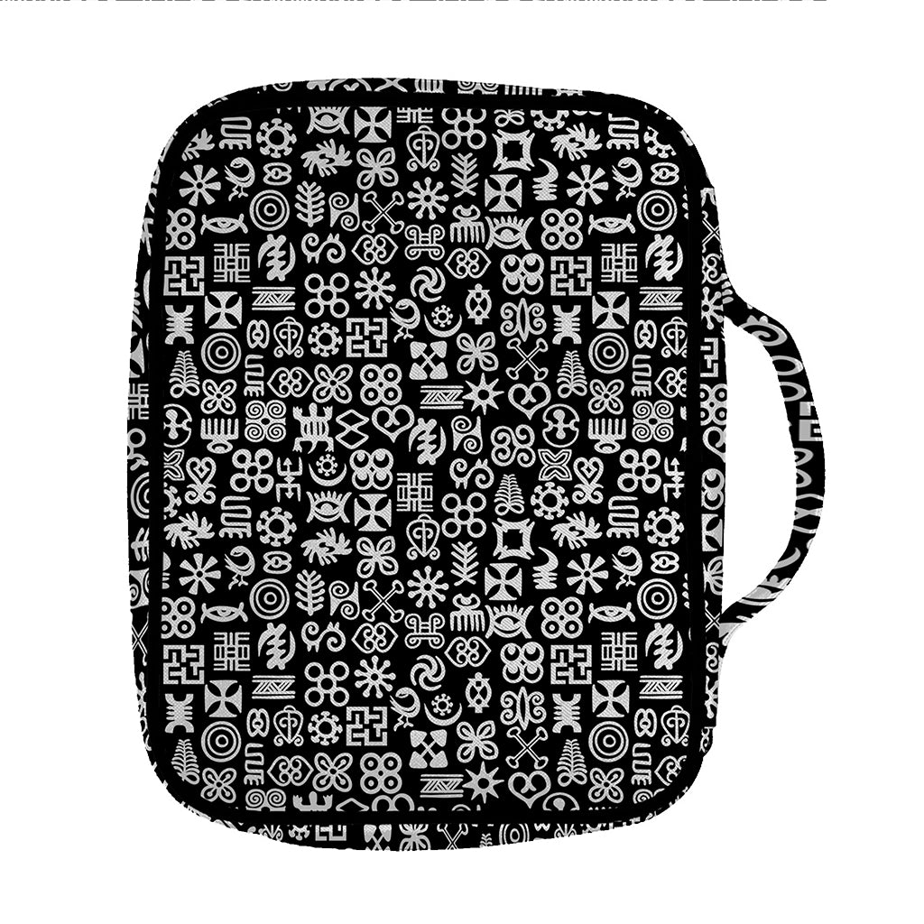 White And Black Adinkra Symbols Print Front Pocket Bible Bag