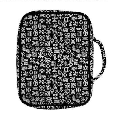White And Black Adinkra Symbols Print Front Pocket Bible Bag