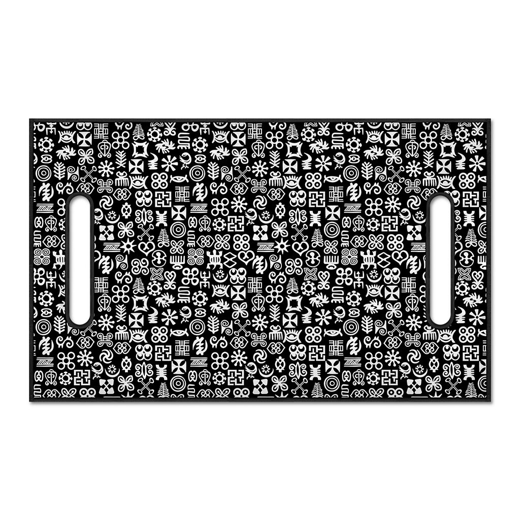 White And Black Adinkra Symbols Print Golf Cart Seat Cover