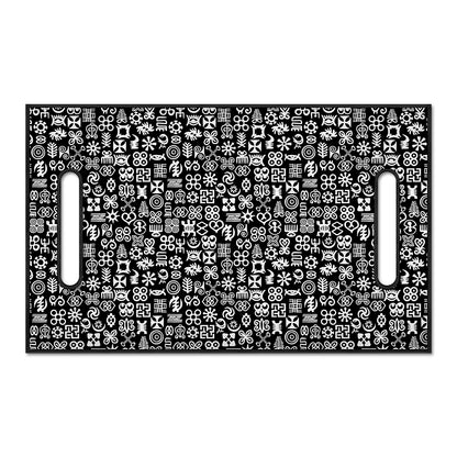 White And Black Adinkra Symbols Print Golf Cart Seat Cover