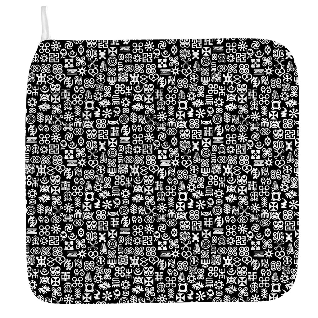 White And Black Adinkra Symbols Print Hand Towel