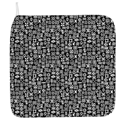 White And Black Adinkra Symbols Print Hand Towel