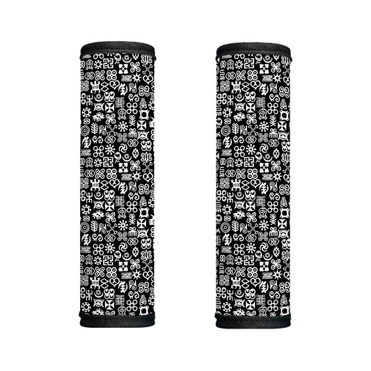 White And Black Adinkra Symbols Print Handle Covers