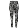 White And Black Adinkra Symbols Print High-Waisted Pocket Leggings