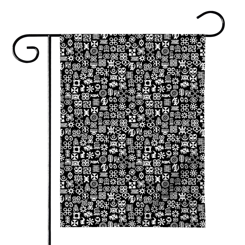 White And Black Adinkra Symbols Print House Flag