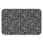 White And Black Adinkra Symbols Print Indoor Door Mat
