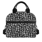 White And Black Adinkra Symbols Print Insulated Lunch Bag