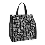 White And Black Adinkra Symbols Print Insulated Lunch Tote