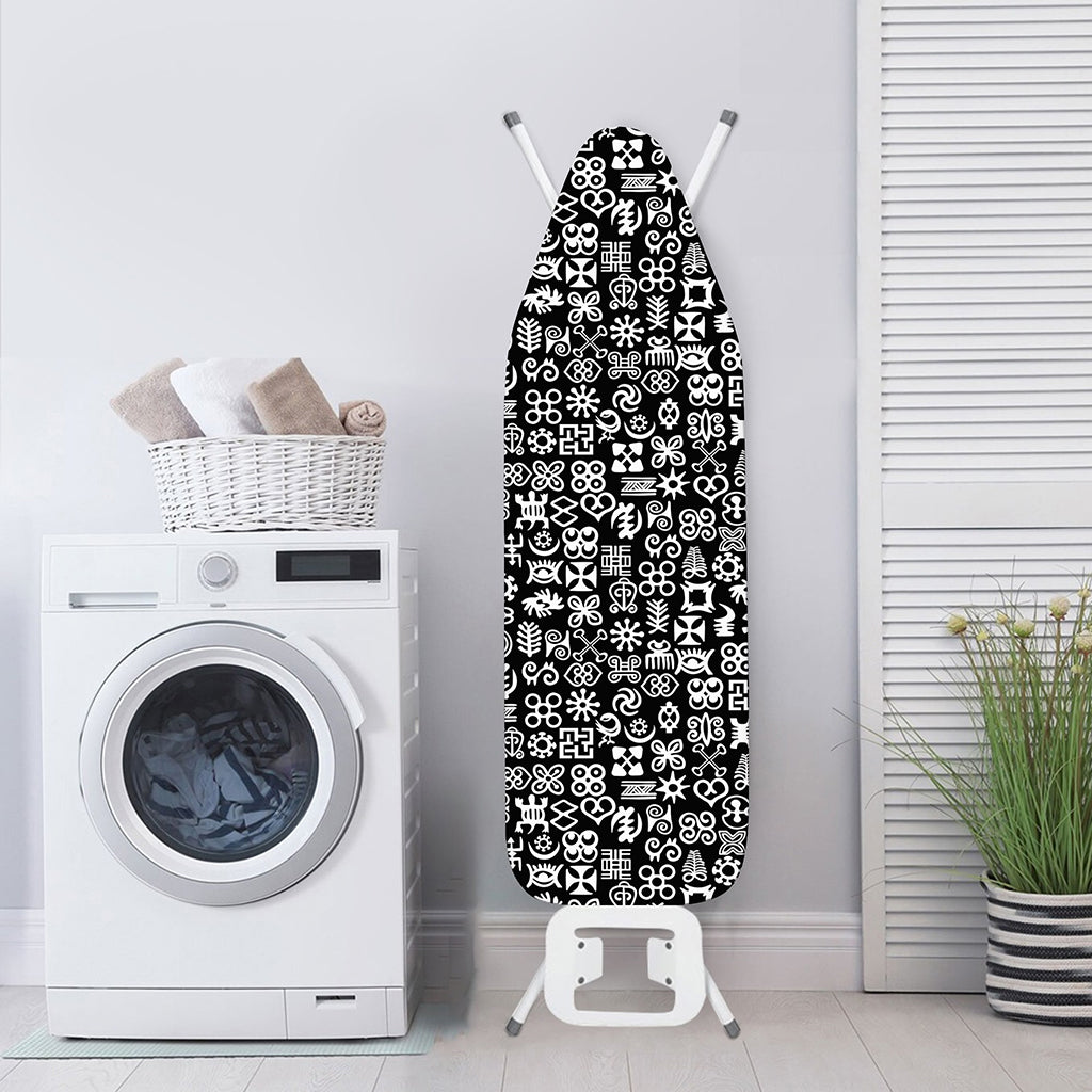 White And Black Adinkra Symbols Print Ironing Board Cover