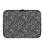 White And Black Adinkra Symbols Print Laptop Sleeve