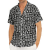 White And Black Adinkra Symbols Print Men's Deep V-Neck Shirt