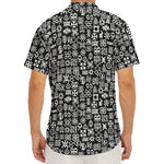 White And Black Adinkra Symbols Print Men's Deep V-Neck Shirt