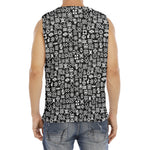 White And Black Adinkra Symbols Print Men's Fitness Tank Top