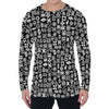 White And Black Adinkra Symbols Print Men's Long Sleeve T-Shirt