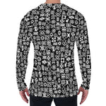 White And Black Adinkra Symbols Print Men's Long Sleeve T-Shirt