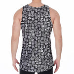 White And Black Adinkra Symbols Print Men's Velvet Tank Top