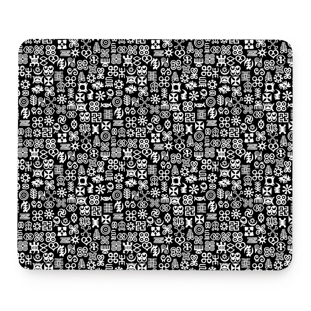 White And Black Adinkra Symbols Print Mouse Pad
