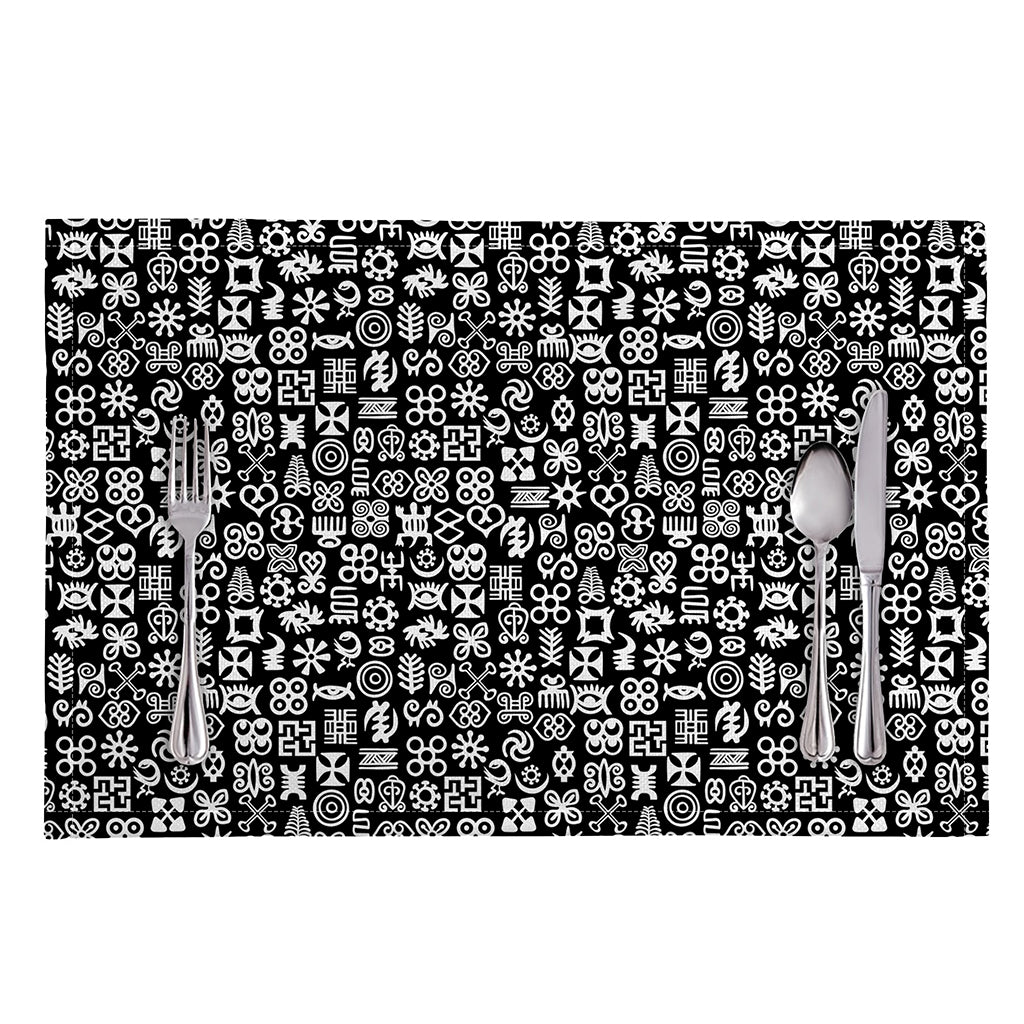 White And Black Adinkra Symbols Print Placemat