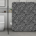 White And Black Adinkra Symbols Print Polyester Shower Curtain