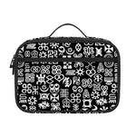 White And Black Adinkra Symbols Print Portable Lunch Bag