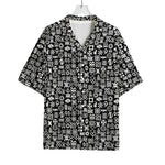 White And Black Adinkra Symbols Print Rayon Hawaiian Shirt