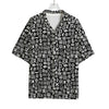 White And Black Adinkra Symbols Print Rayon Hawaiian Shirt