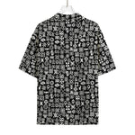 White And Black Adinkra Symbols Print Rayon Hawaiian Shirt