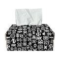 White And Black Adinkra Symbols Print Rectangle Tissue Box Cover