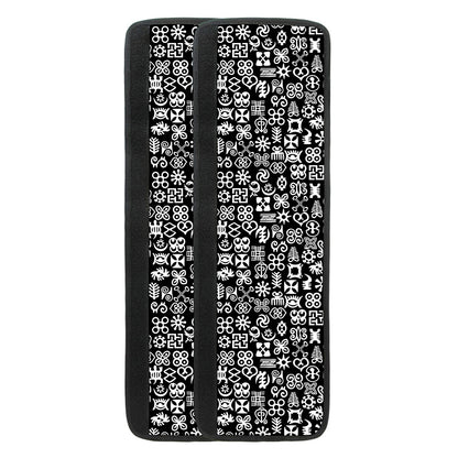 White And Black Adinkra Symbols Print Refrigerator Handle Covers