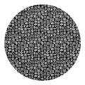 White And Black Adinkra Symbols Print Round Blanket