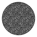 White And Black Adinkra Symbols Print Round Floor Mat