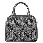 White And Black Adinkra Symbols Print Shoulder Handbag