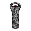 White And Black Adinkra Symbols Print Single Neoprene Wine Tote