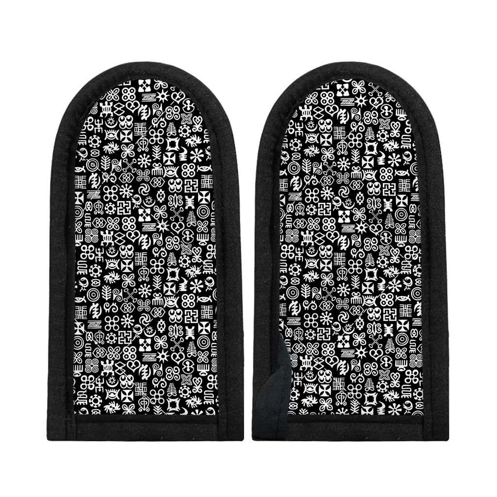 White And Black Adinkra Symbols Print Skillet Handle Cover