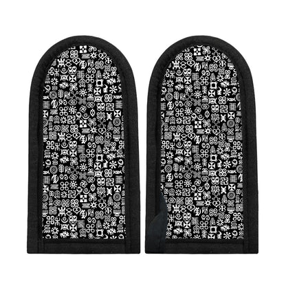 White And Black Adinkra Symbols Print Skillet Handle Cover