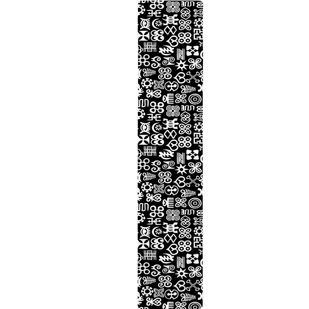 White And Black Adinkra Symbols Print Table Runner
