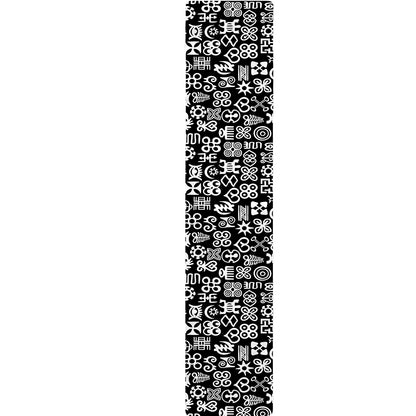 White And Black Adinkra Symbols Print Table Runner