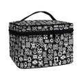 White And Black Adinkra Symbols Print Travel Makeup Bag