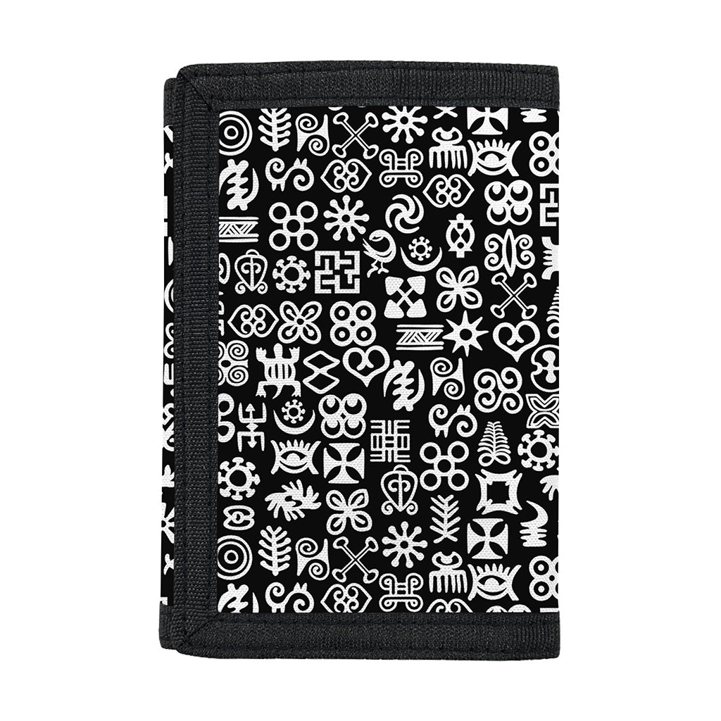 White And Black Adinkra Symbols Print Trifold Wallet