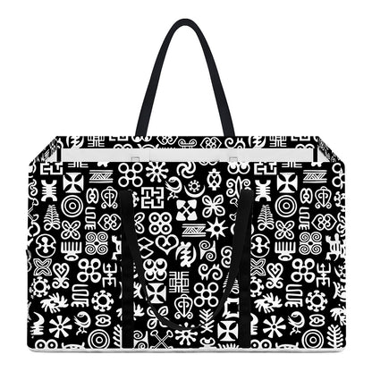 White And Black Adinkra Symbols Print Utility Tote Bag